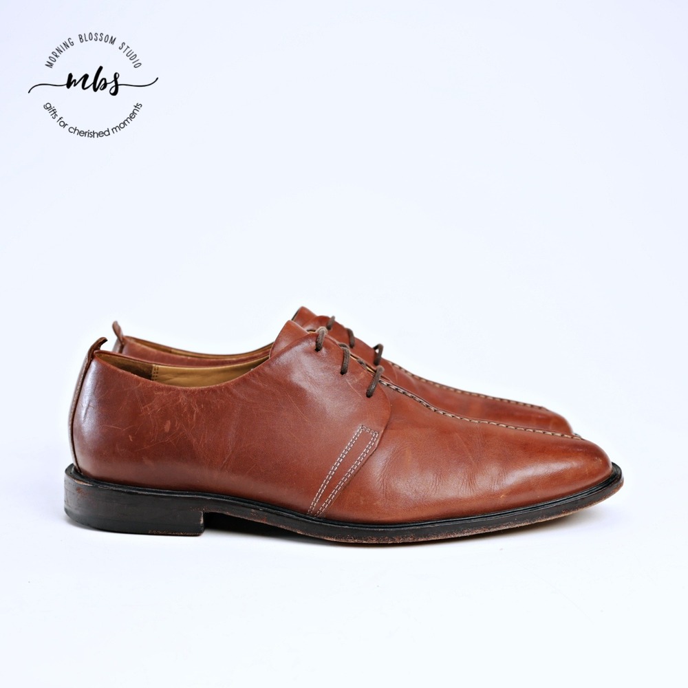 Cole‎ Haan Beckett Leather Split Toe Oxfords Brown Men 10